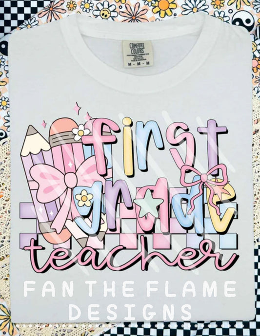 Grade Level Teacher with bows and pencils Tee/Sweatshirt