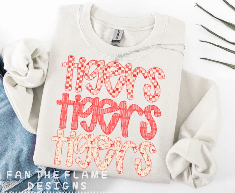 Valentine's Triple Stacked Teams tee/sweatshirt