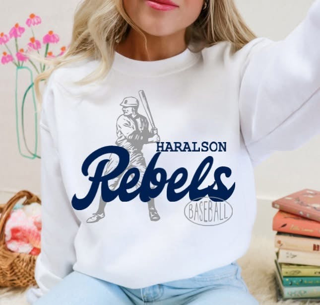 Haralson Rebels Baseball tee/sweatshirt