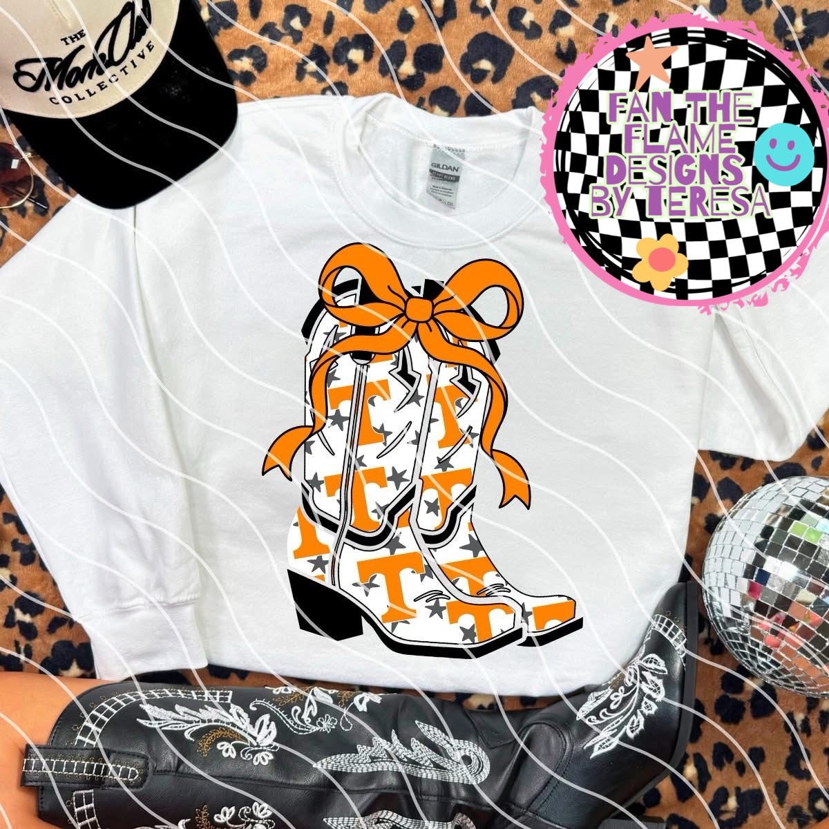 Football Mascot Cowgirl Boots Tee/Sweatshirt