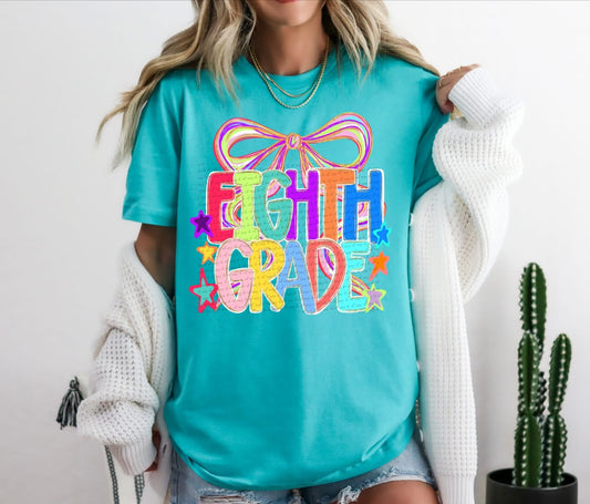 Grade Levels colorful with bow tee/tank