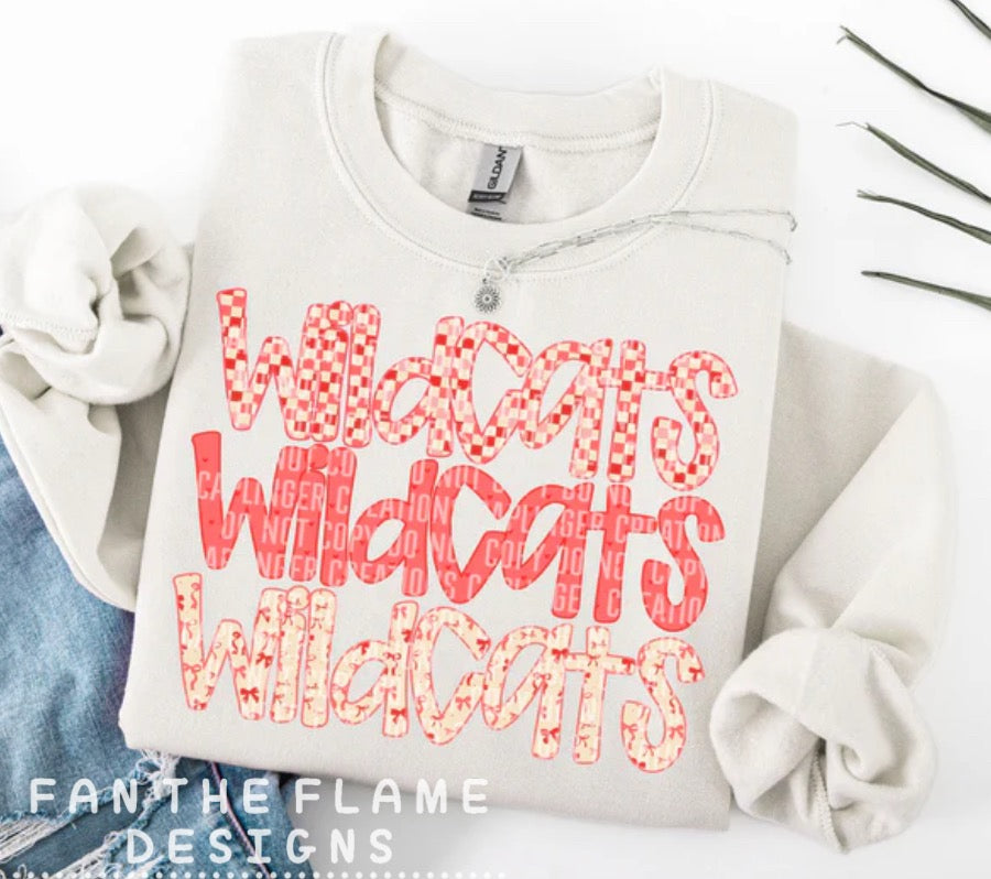 Valentine's Triple Stacked Teams tee/sweatshirt