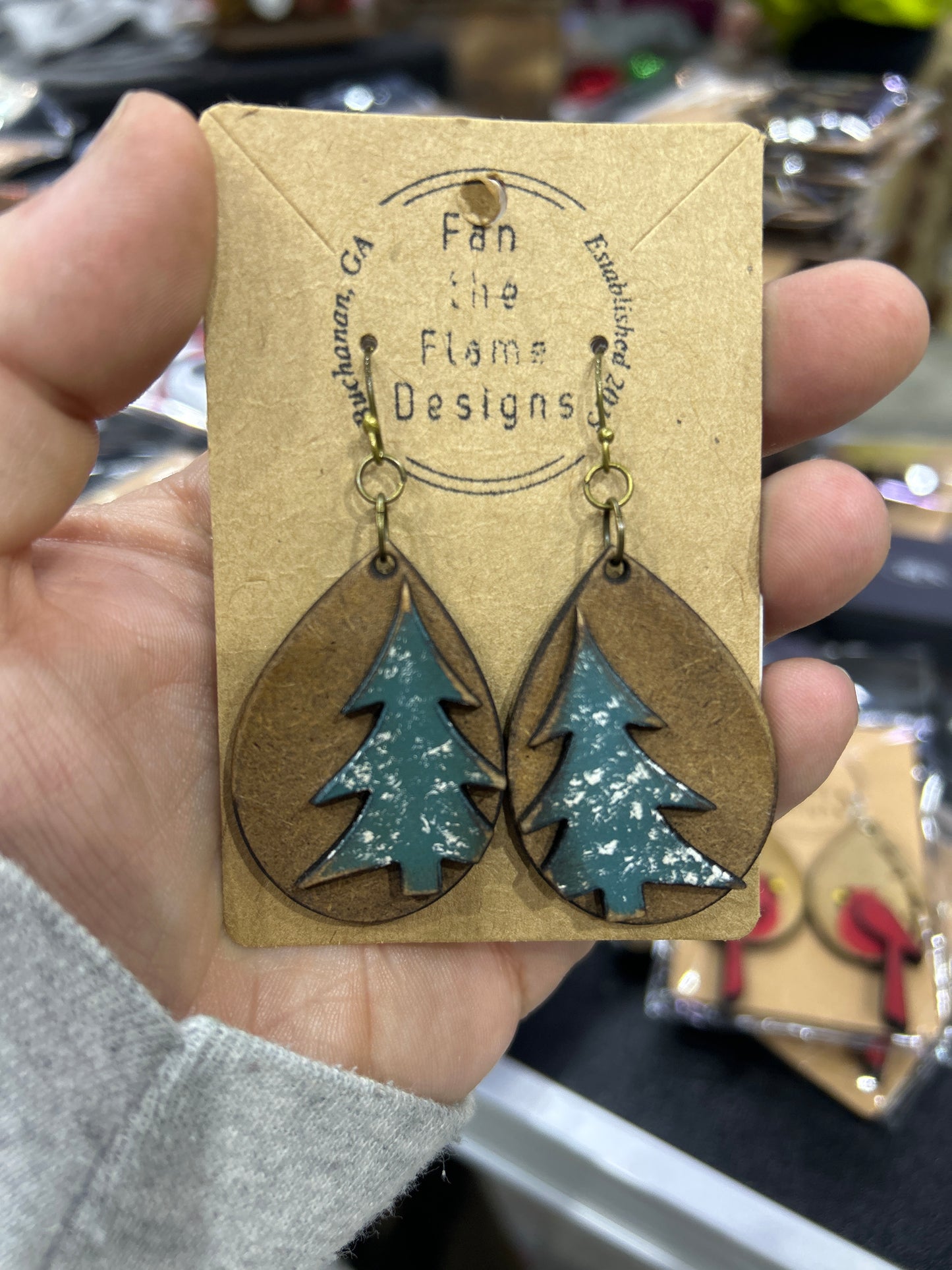 Winter Tree Handmade Dangle Earrings