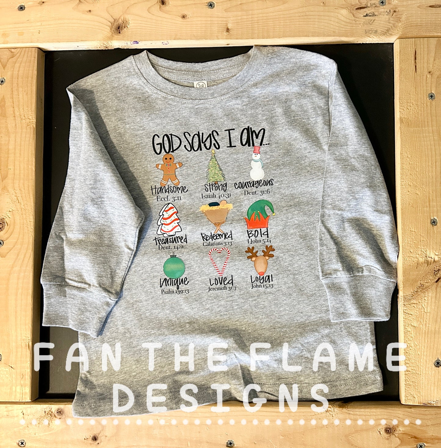 God says I am Boy Christmas Edition short sleeved/long sleeved tee/sweatshirt