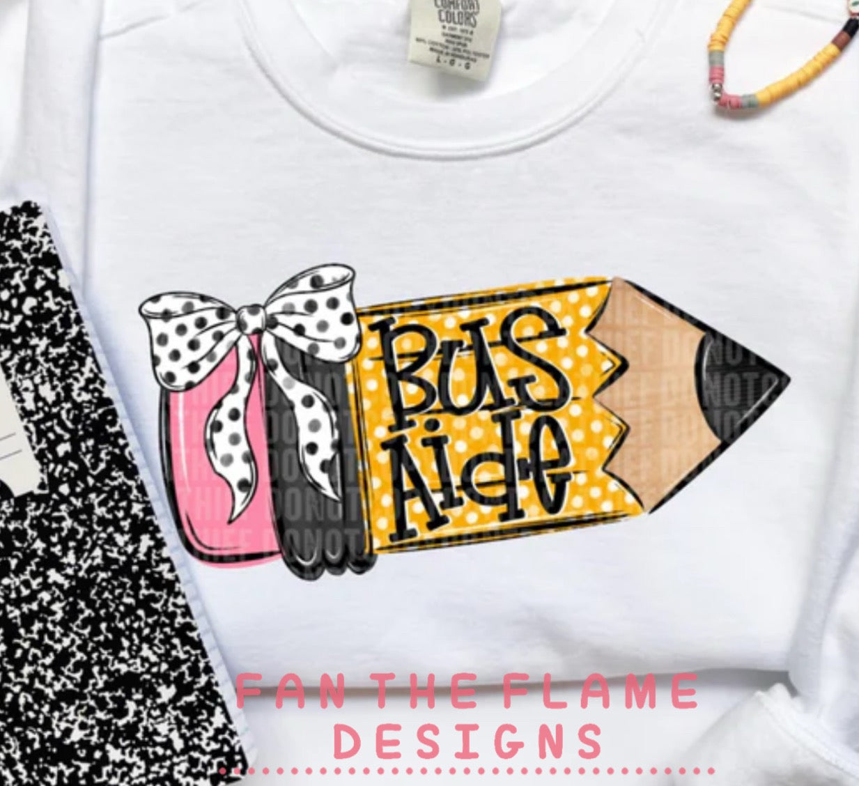 Pencil with bow/hat tee/tank