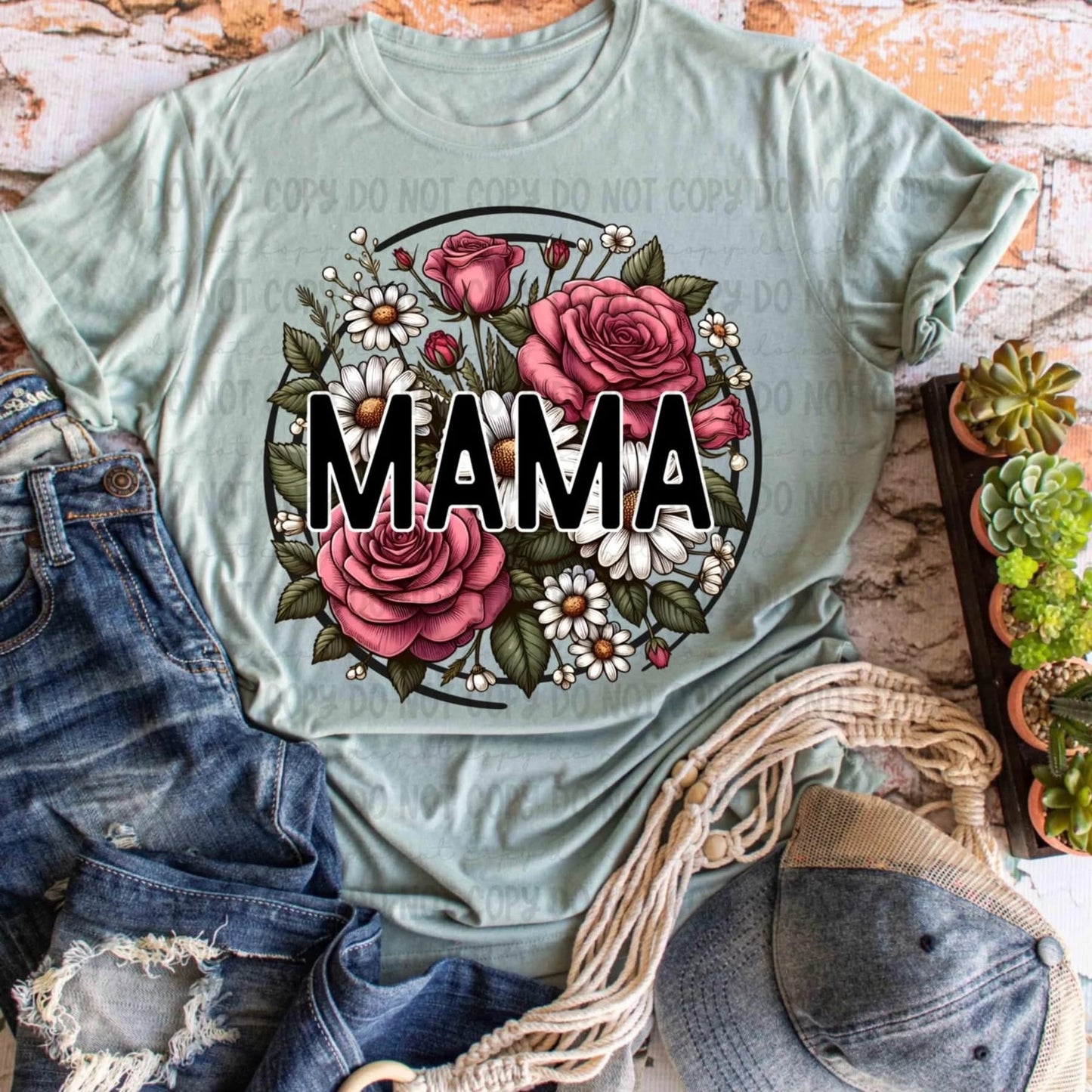 Mama floral circle tee/tank
