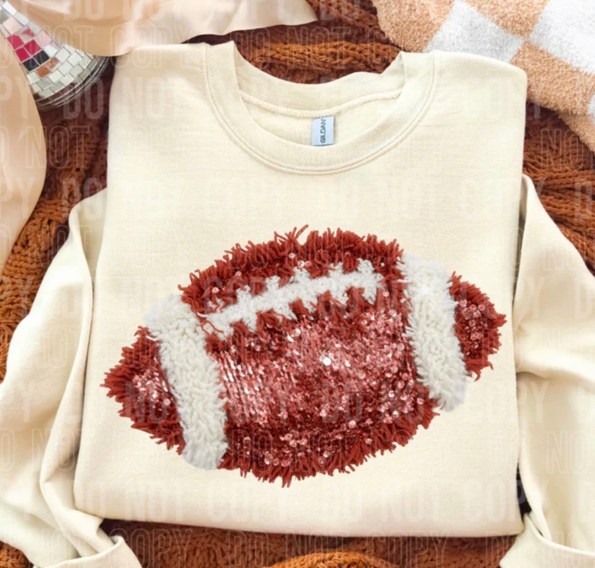 Football Faux sequin Tee/Sweatshirt