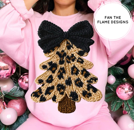 Faux Yarn Leopard Christmas Tree Short/Long/Sweatshirt