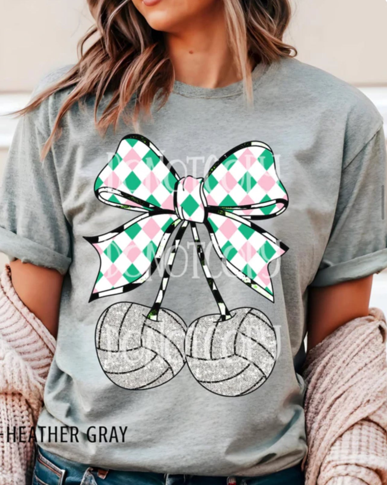 Sports Cherries checker bow Tee/Sweatshirt