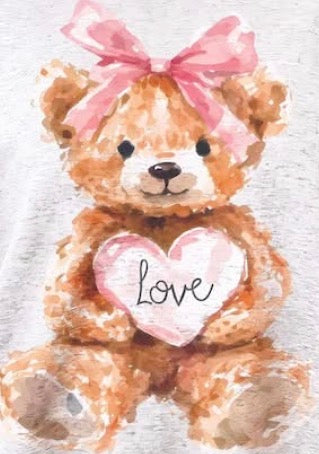 Watercolor Valentine Teddy Short/Long/Sweatshirt