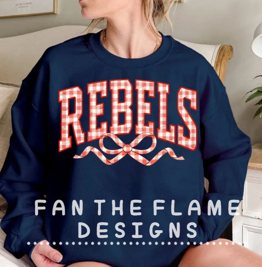 Red Gingham Rebels Tee/Sweatshirt