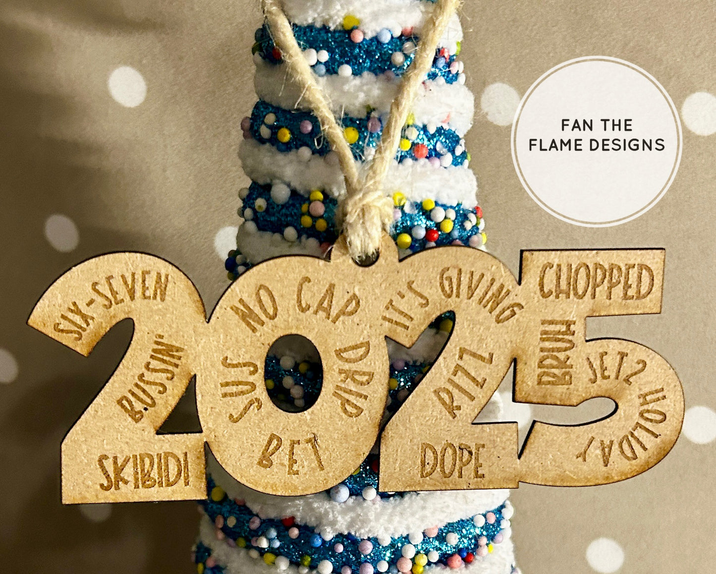 Popular 2025 Slang Words Ornament