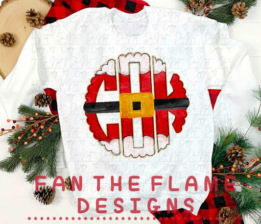 Santa Monograms tee/sweatshirt