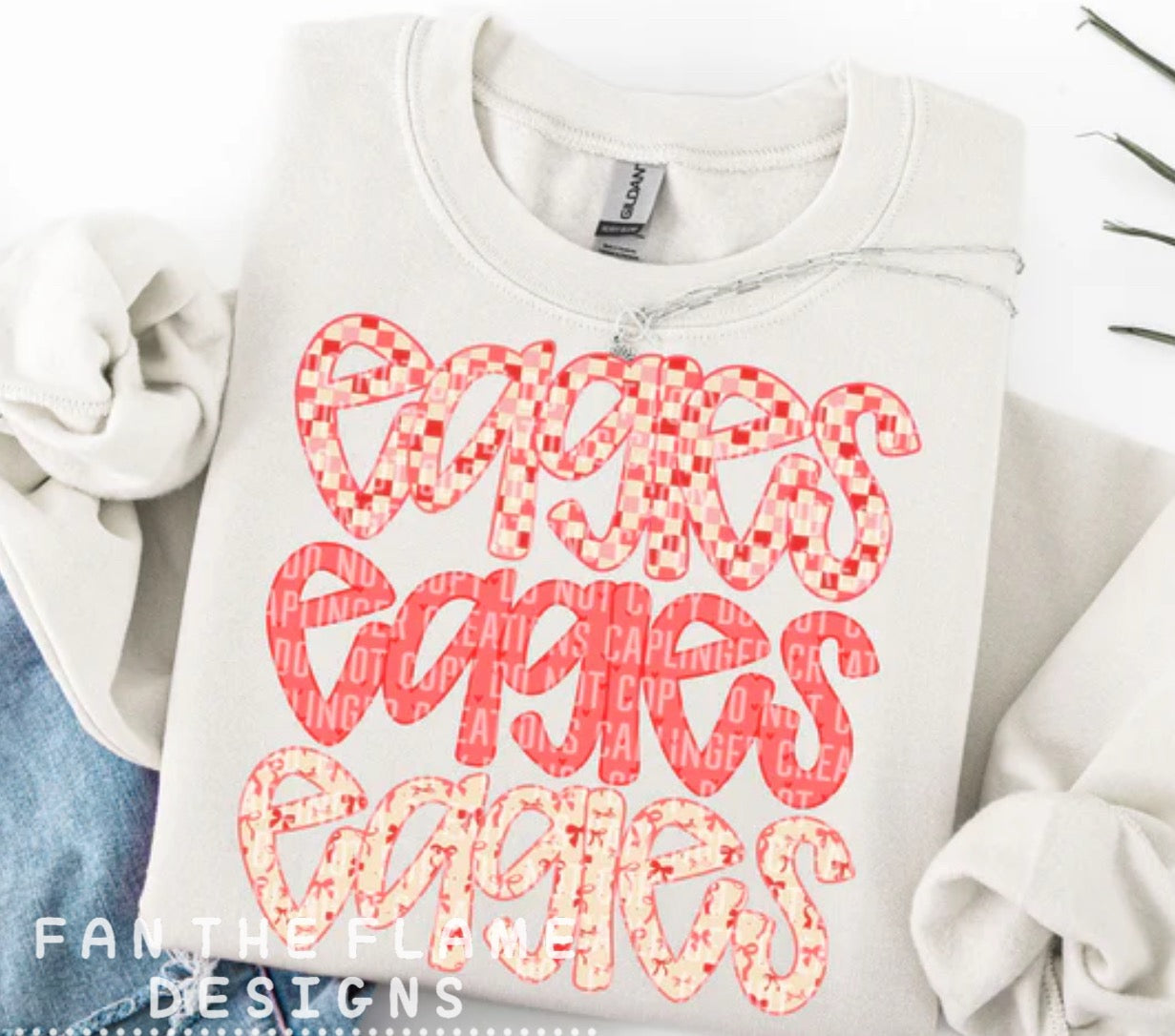 Valentine's Triple Stacked Teams tee/sweatshirt