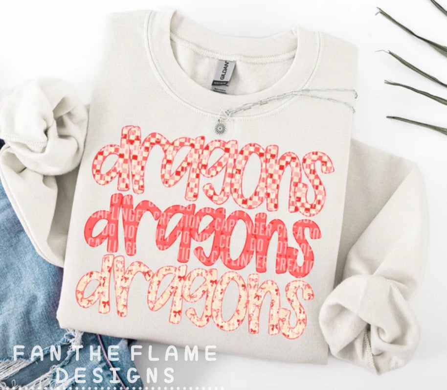 Valentine's Triple Stacked Teams tee/sweatshirt