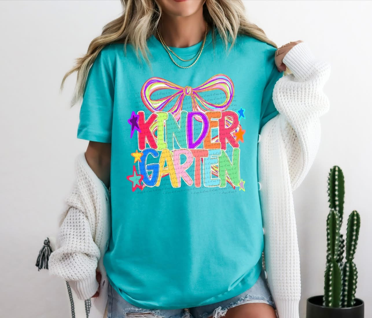 Grade Levels colorful with bow tee/tank