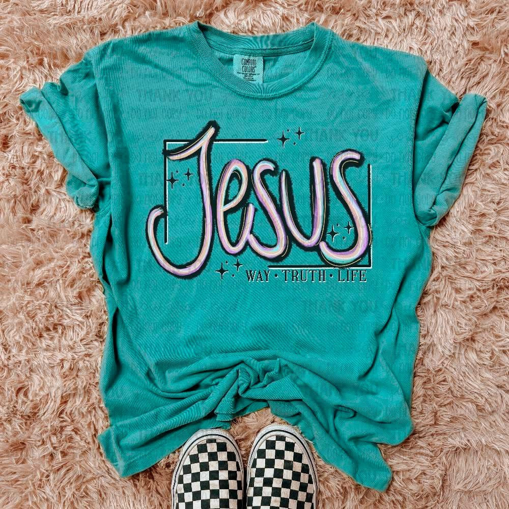 Jesus way truth life tee