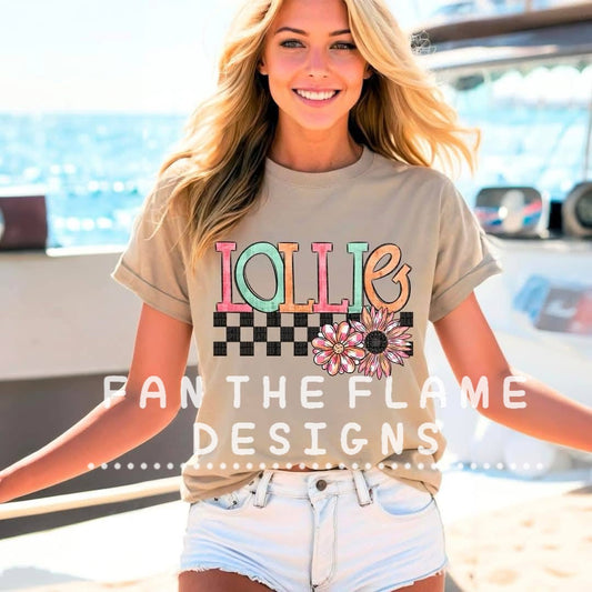 Checkered Flowers tee/sweatshirt