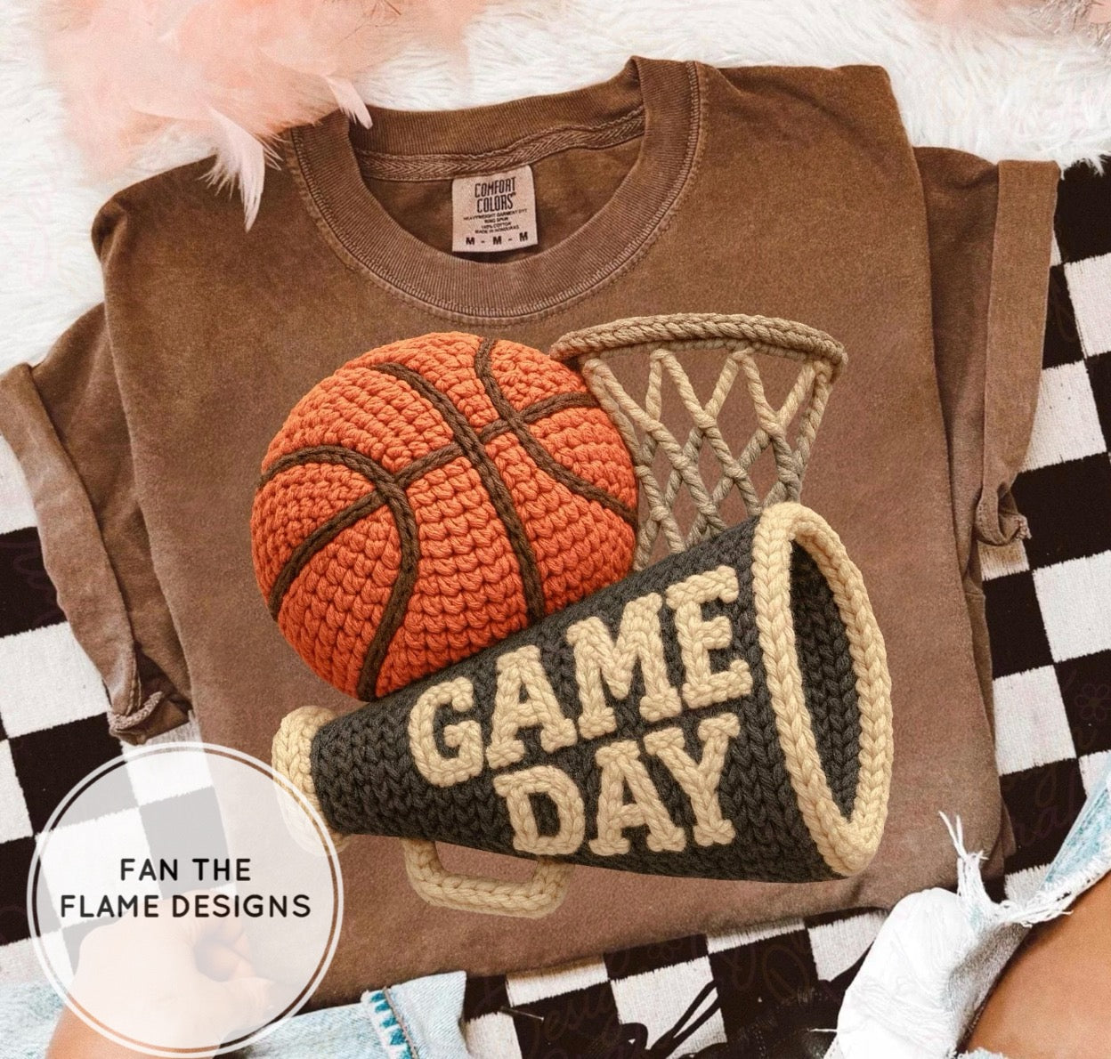 Basketball Game Day Faux Yarn Short/Long/Sweatshirt