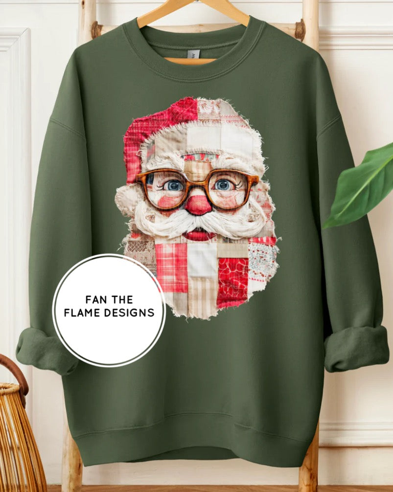 Patchwork Santa Tee/Sweatshirt