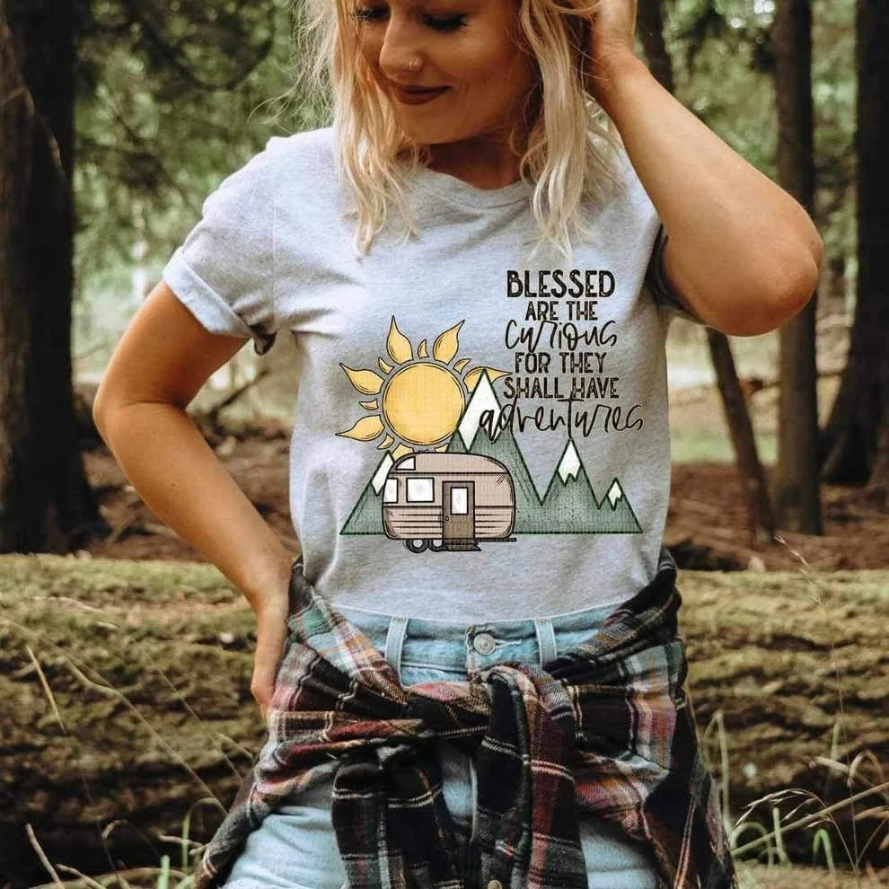 Blessed are the curious for they shall have adventures tee/sweatshirt