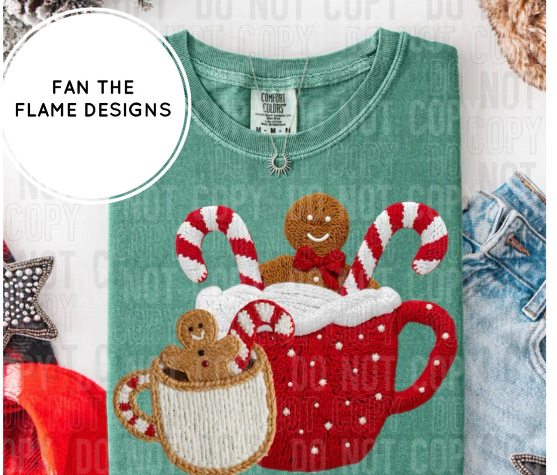 Hot Cocoa faux yarn Tee/Sweatshirt