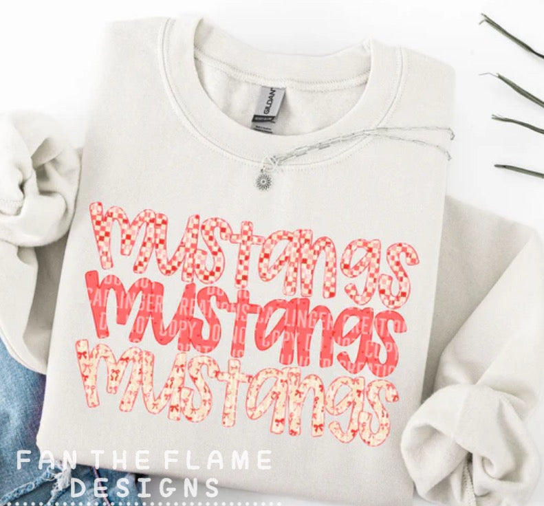 Valentine's Triple Stacked Teams tee/sweatshirt
