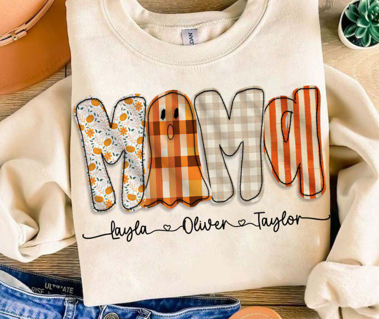 Preppy Fall Mama Personalized Tee/Sweatshirt