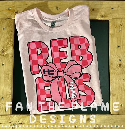 HC Checkered Rebels Pink Out Tee/Sweatshirt