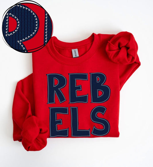 Rebels Navy Sweater Font Tee/Sweatshirt