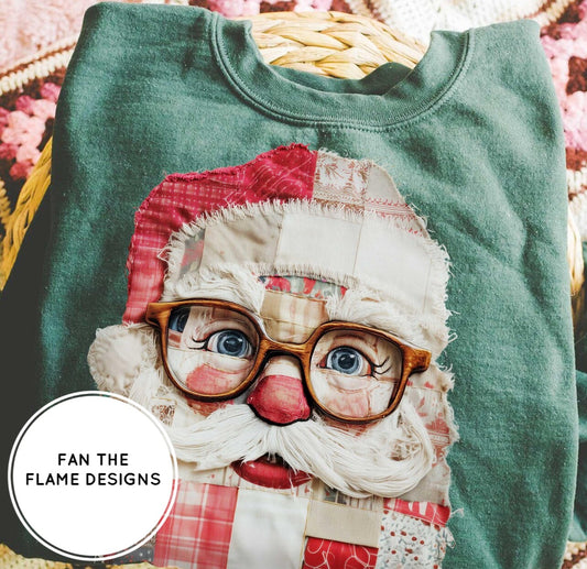 Patchwork Santa Tee/Sweatshirt