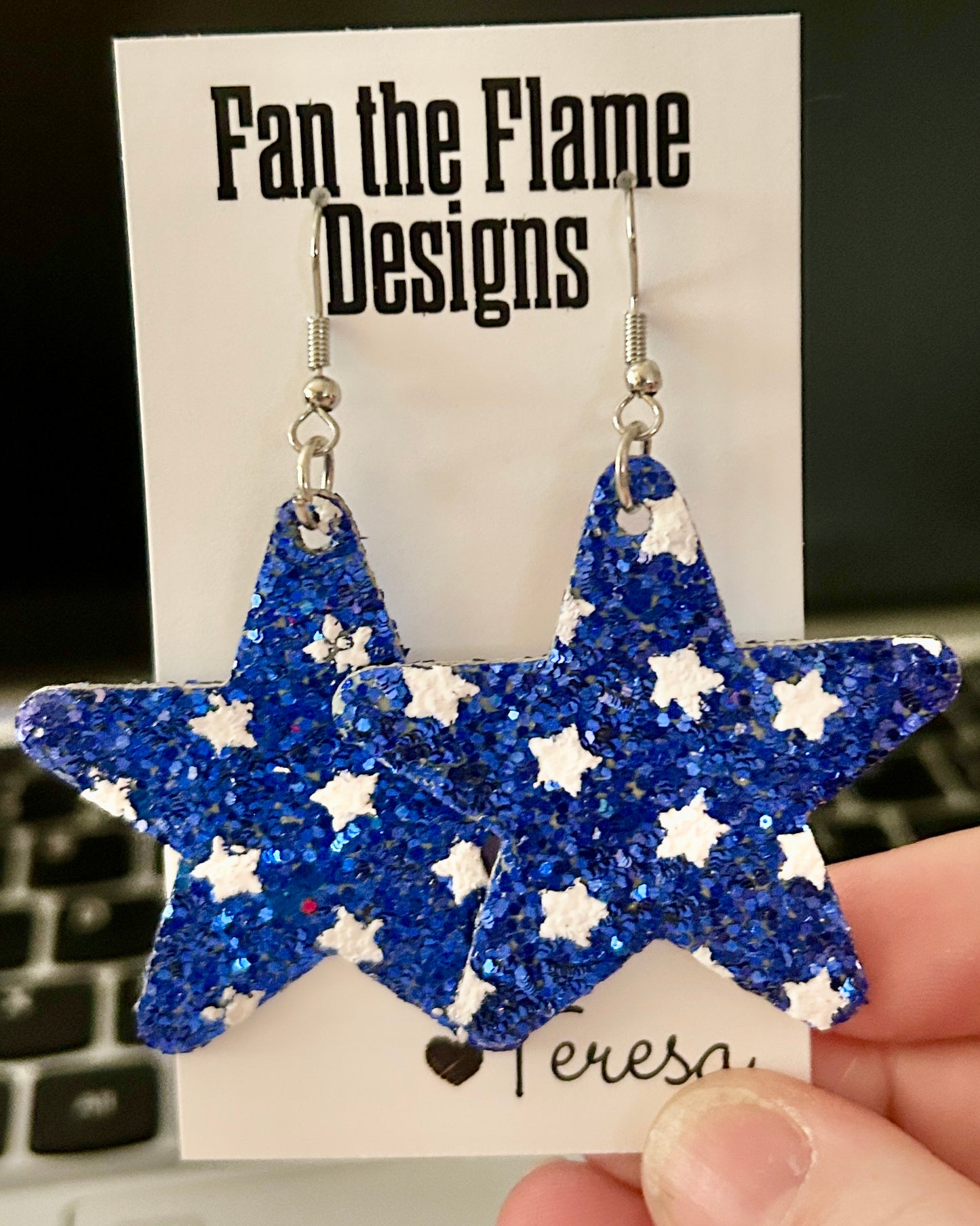 Sequin Star Handmade Dangle Earrings