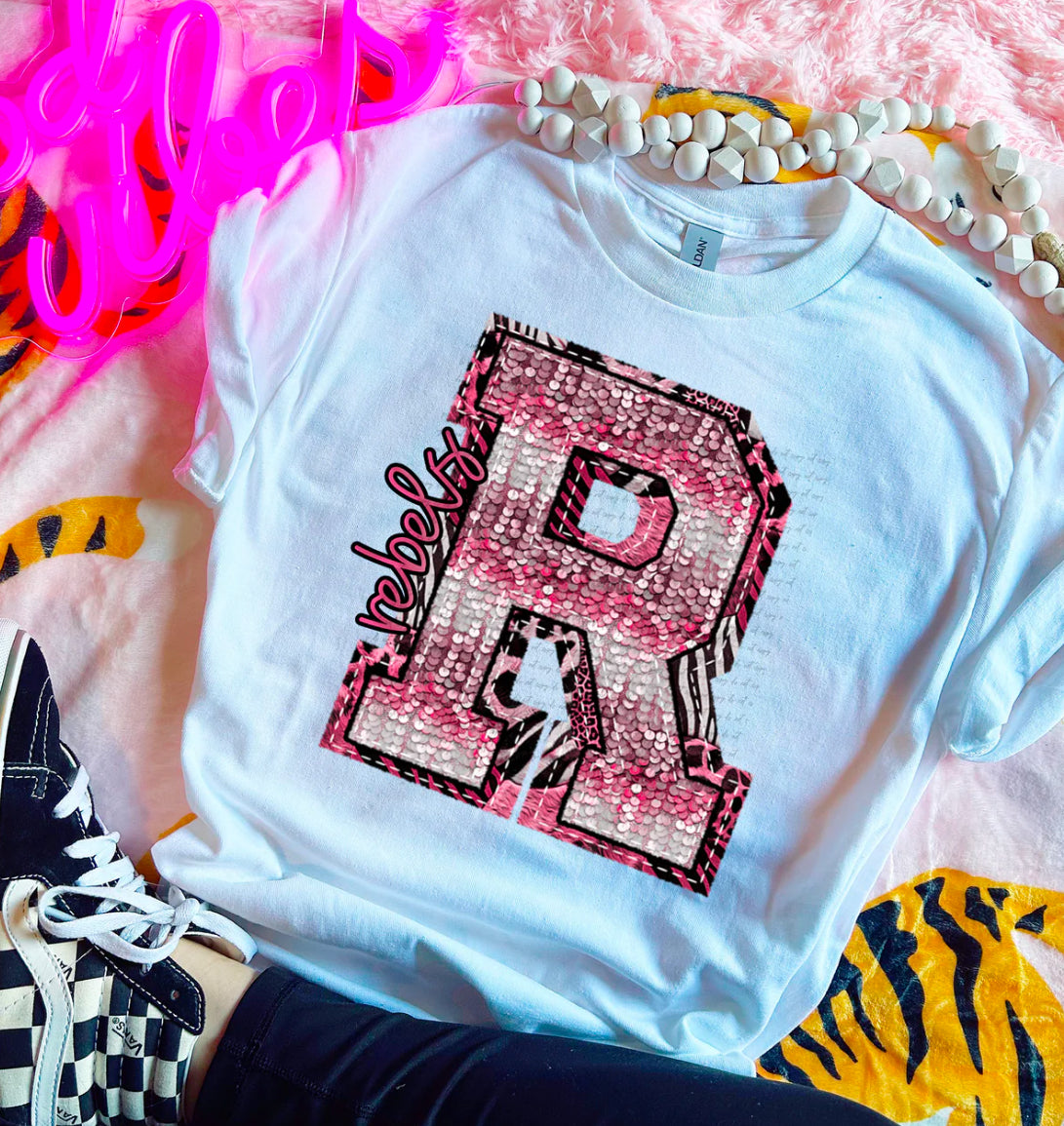 Wildpink Rebels R Sequins tee/sweatshirt