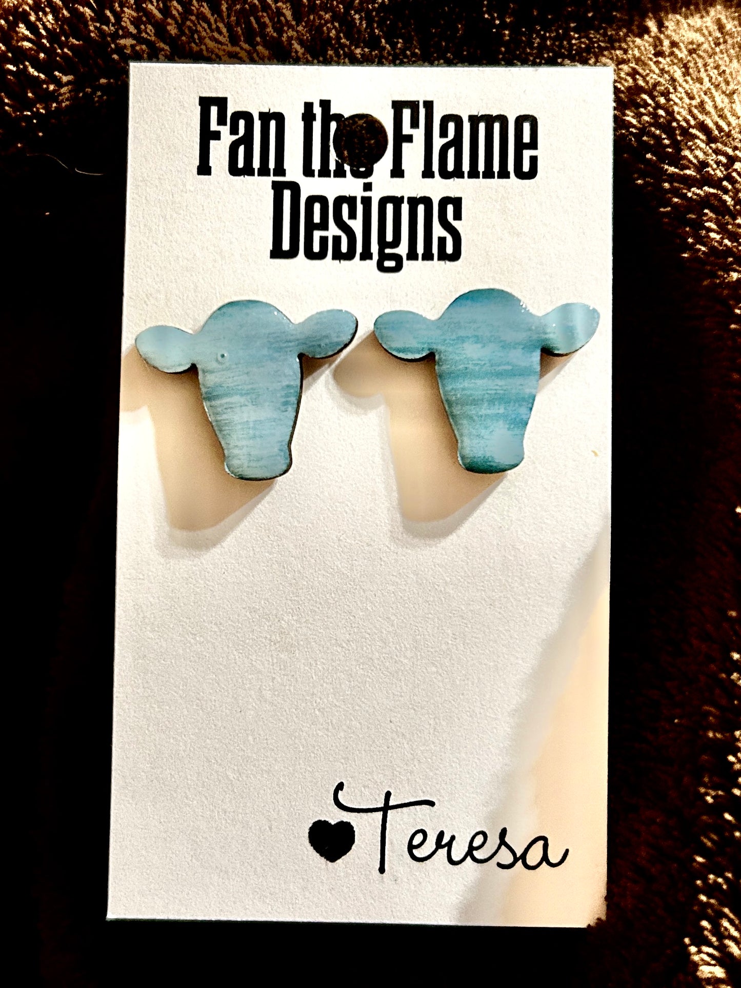 Handmade Cow Stud Earrings
