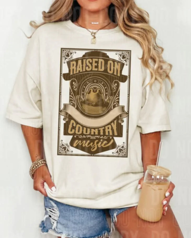 Raised on country music tee/tank