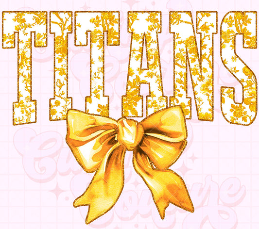 Yellow Floral Titans Coquette tee