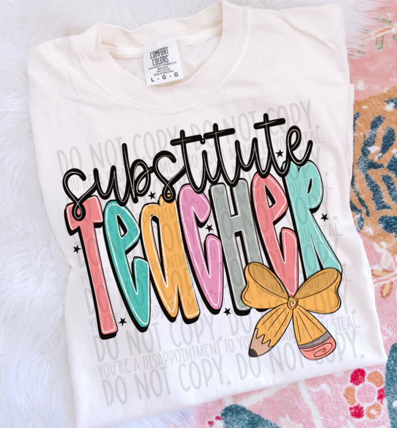 Substitute teacher pencil bow Tee/Sweatshirt