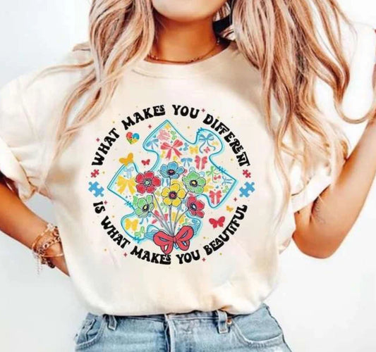 What makes you different circle tee/sweatshirt