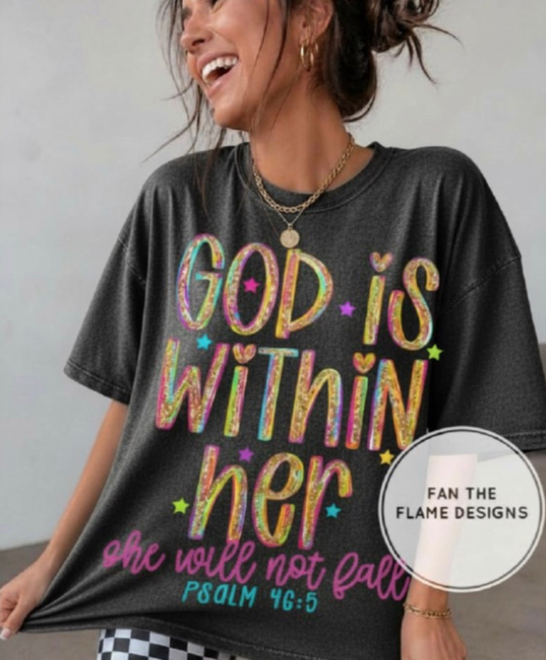 God is within her glitter