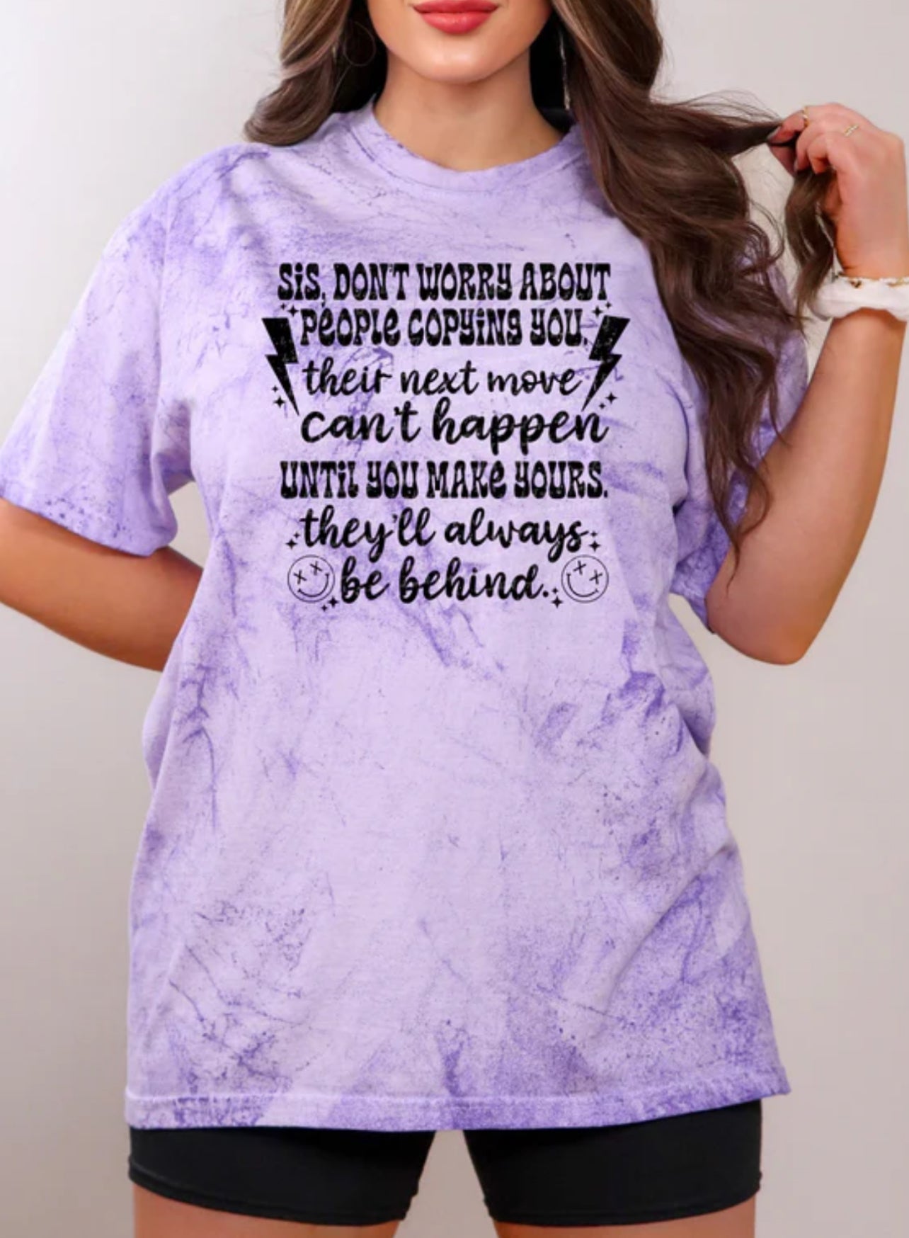 Sis Dont Worry About People Copying You Black tee/sweatshirt