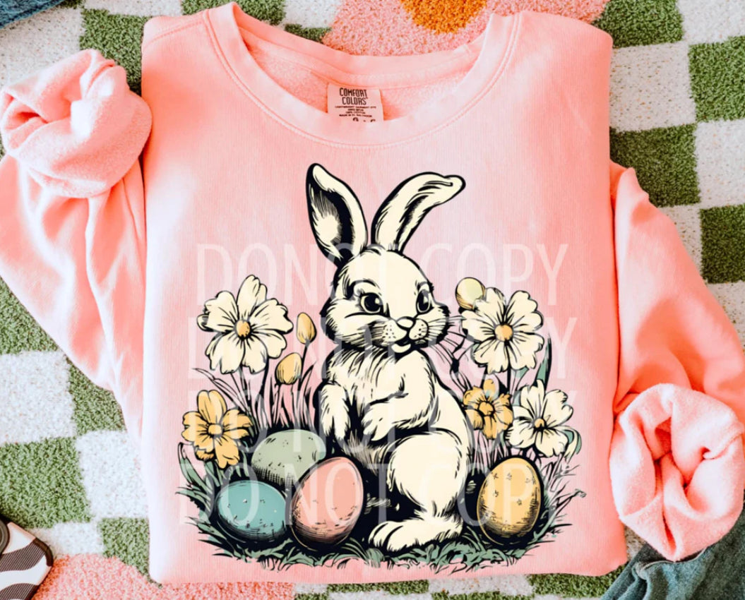 Bunny with Easter eggs tee/sweatshirt