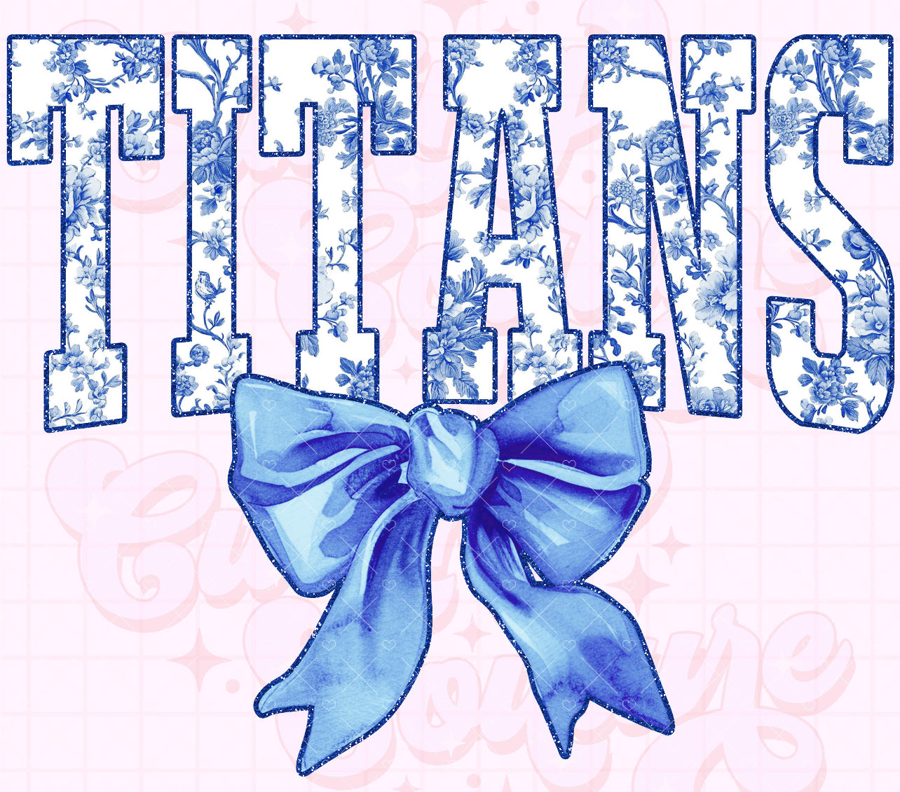 Blue Floral Titans Coquette tee