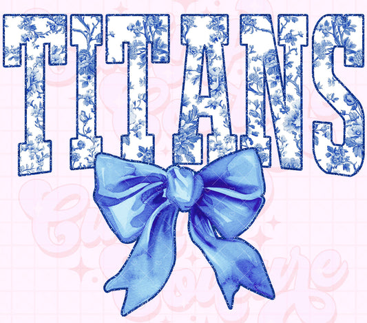 Blue Floral Titans Coquette tee