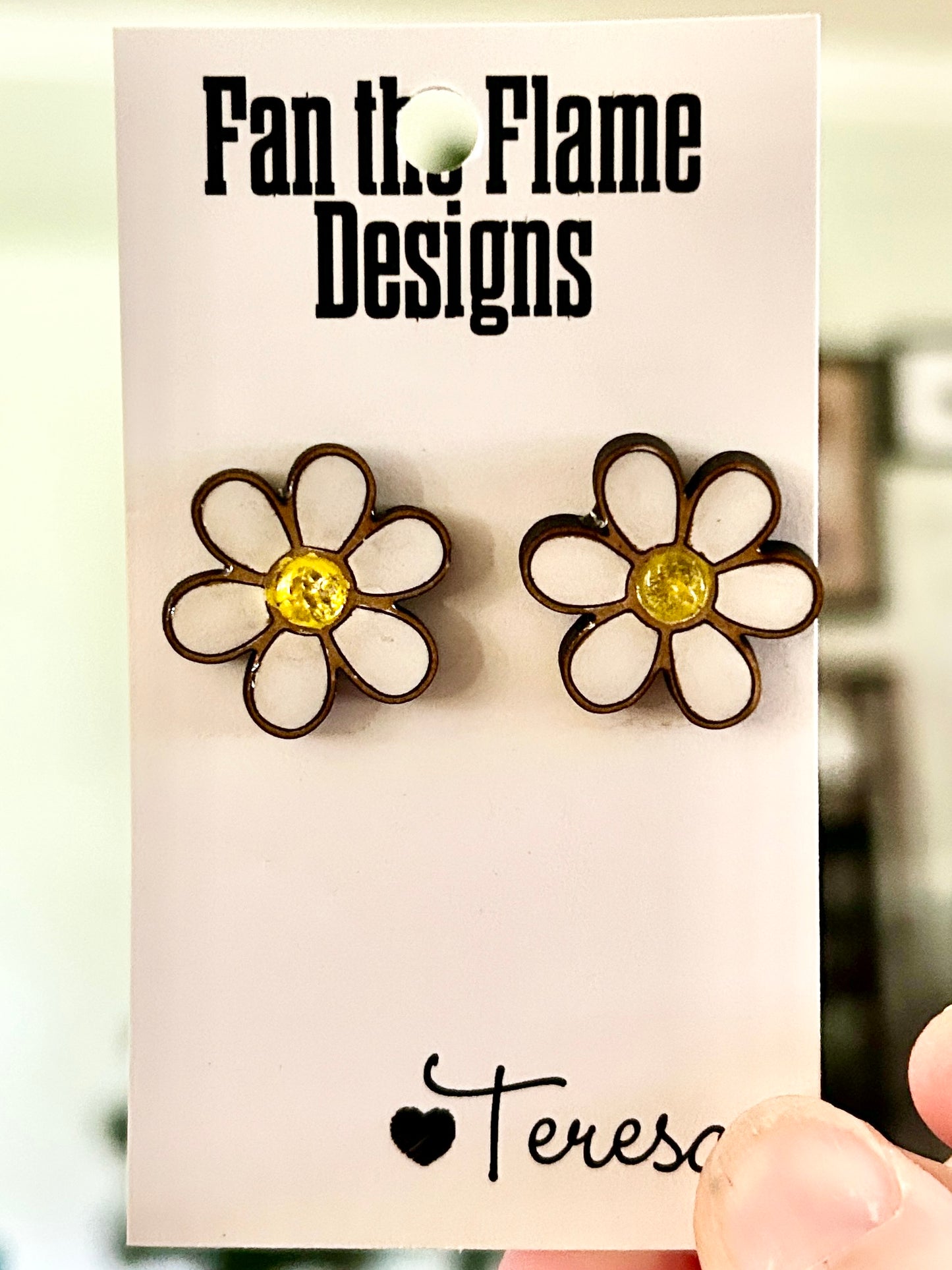 White Flower Handmade Stud Earrings