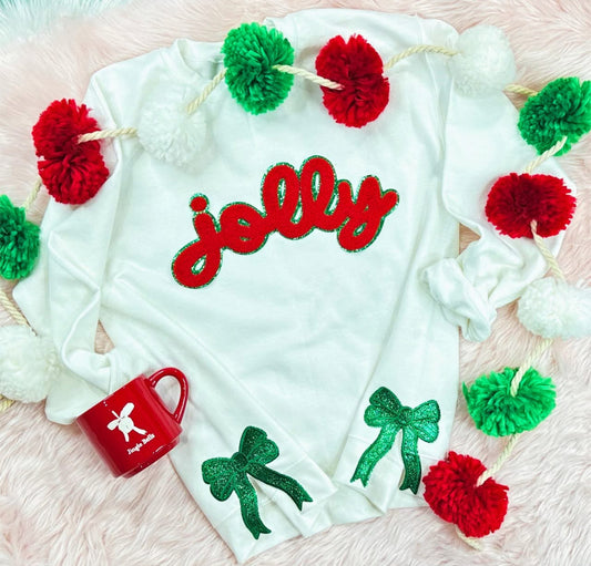 Jolly patch sweatshirt with bow patches