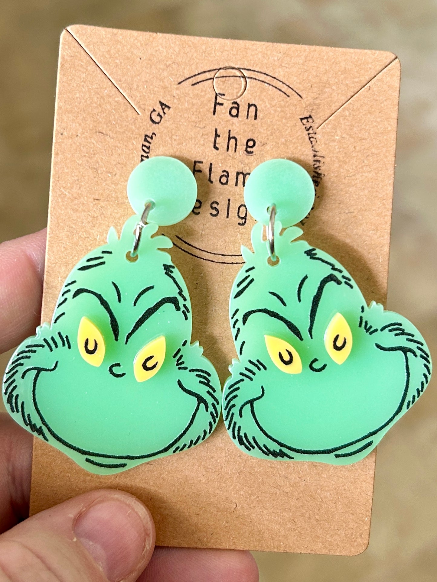 Green Guy Dangle Earrings