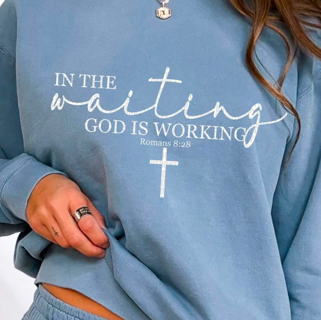 In The Waiting God Is Working tee/sweatshirt