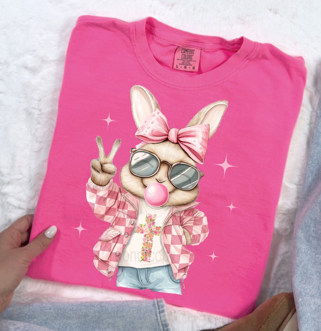 Retro Peace Bunny tee/sweatshirt