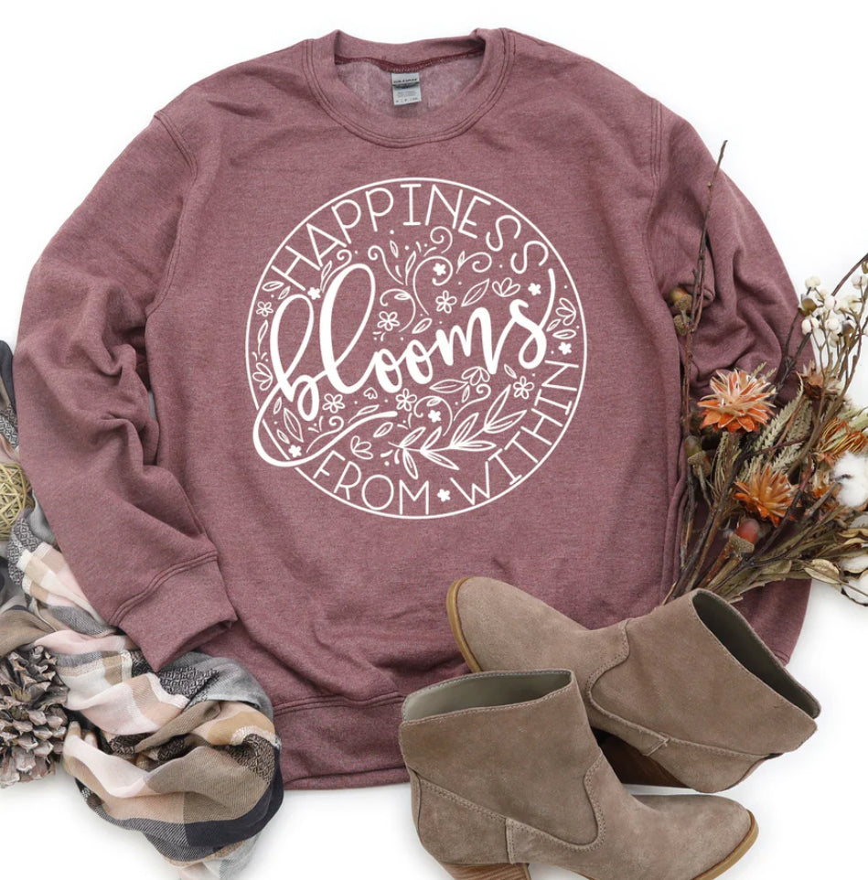 Happiness blooms from within tee/sweatshirt