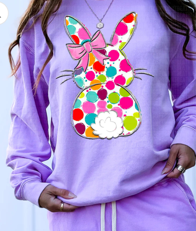 Dotted Easter Bunny tee/sweatshirt